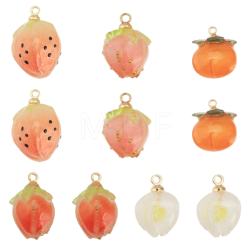 CHGCRAFT 10PCS 5Style Opaque Acrylic Charms SACR-CA0001-20-1