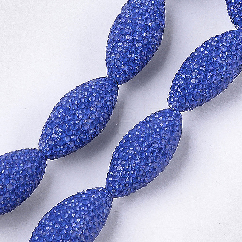 Handmade Polymer Clay Rhinestone Beads RB-S058-03B-04-1