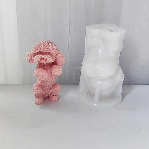 3D Standing Teddy Dog Figurine DIY Silicone Candle Molds SIMO-C009-04A-1