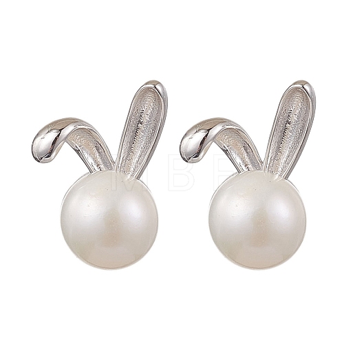 Natural Pearl Ear Studs EJEW-P286-39P-1