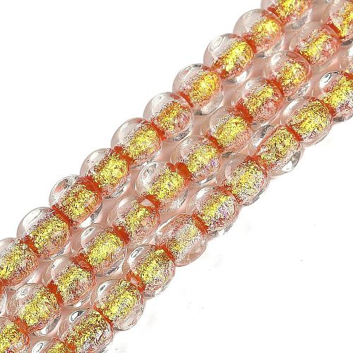 Handmade Foil Lampwork Beads Strands FOIL-K003-05G-1