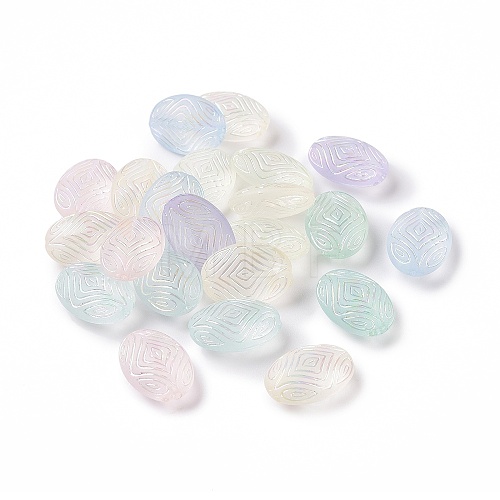 Transparent Frosted Acrylic Beads OACR-P013-37M-1