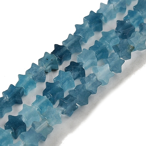 Dyed Natural White Jade Imitation Aquamarine Beads Strands G-G085-B29-01-1-1