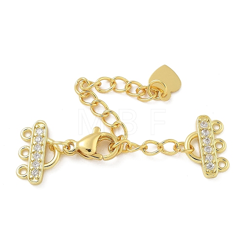 Rack Plating Brass Micro Pave Cubic Zirconia Chain Extender KK-A234-017G-1