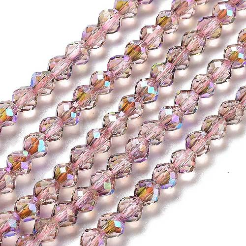 Electroplate Glass Beads Strands GLAA-A014-02C-1