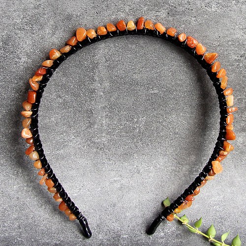 Natural Red Aventurine Hair Bands PW-WG1C09B-09-1