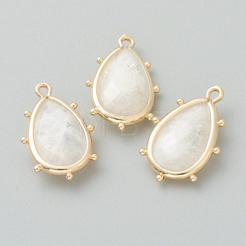 Natural White Moonstone Pendants G-B009-02G-F-1