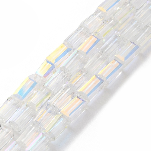 Electroplate Transparent Glass Beads Strands EGLA-H106-01A-AB01-1