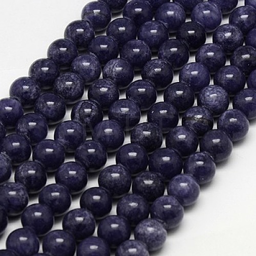 Natural Yellow Jade Beads Strands G-G598-6mm-YXS-15-1