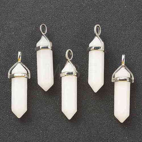 Natural White Jade Pendants G-M378-01P-A12-1