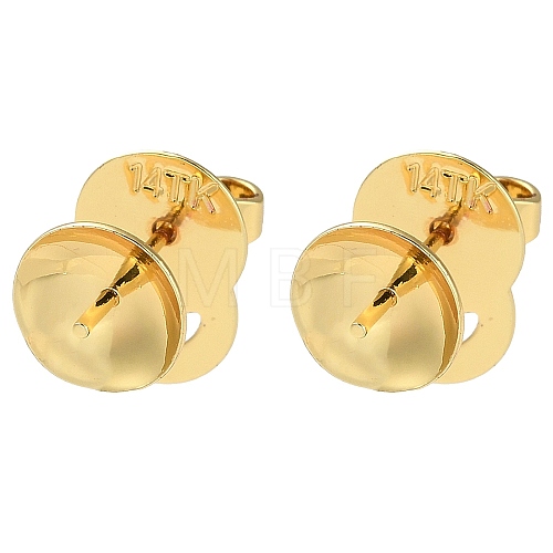 Rack Plating Brass Stud Earring Findings KK-M269-24G-1