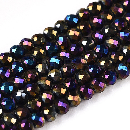 Electroplate Glass Beads Strands GLAA-H021-01A-FP15-1