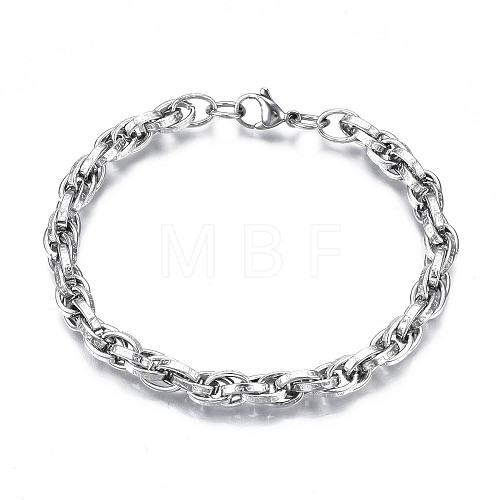 Non-Tarnish 201 Stainless Steel Rope Chain Bracelet BJEW-S057-82-1