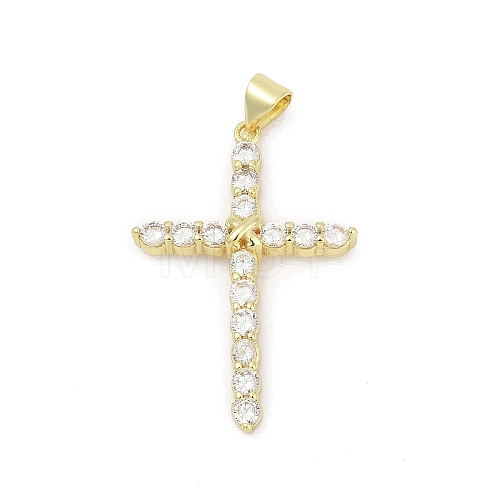 Brass Micro Pave Cubic Zirconia Pendants KK-D317-105G-06-1