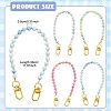 Glass Round Bead Mobile Straps HJEW-YW00517-04-3