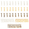 1 Set 3 Colors Alloy Number Charm Knitting Row Counter Chain with Brass Rings HJEW-BC0001-40-6