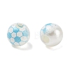 Sports Printed ABS Plastic Beads PL-CBA1C22-09-2