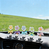5Pcs 5 Colors Cute Plastic Shaking Head Flower Ornament AJEW-CN0006-02-3