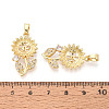 Brass Micro Pave Clear Cubic Zirconia European Dangle Charms Bails KK-N276-14G-3