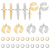Unicraftale DIY Dagger Charm Cuff Ring Making Kit DIY-UN0003-66-1
