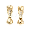 Rack Plating Brass Cubic Zirconia Fold Over Clasps KK-S379-18G-1