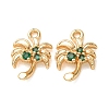 Brass Micro Pave Green Cubic Zirconia Charms KK-A304-09G-1