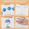 50Pcs Plastic Imitation Pearl and Porcelain Round Link Metal Virgin Cross Charm Rosary Bracelets BJEW-WA0001-07A-4