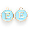 Golden Plated Alloy Enamel Charms X-ENAM-S118-04E-1