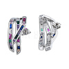 Colorful Cubic Zirconia Claw Stud Earrings EJEW-N011-80-02P-1