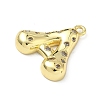 Brass Micro Pave Clear Cubic Zirconia Pendants KK-I476-02G-3