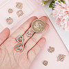 12Pcs 6 Style Valentine's Day Brass Micro Pave Cubic Zirconia Pendants KK-SC0003-16-3