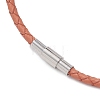 3MM Punk Rock Round Braided Leather Cord Necklaces NJEW-JN05861-02-7