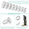 Unicraftale 16Pcs 8 Size 201 Stainless Steel Textured Plain Band Rings Set for Women RJEW-UN0002-77P-5