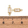 Brass Pave Clear Cubic Zirconia Connector Charms KK-Z121-06G-07-3