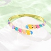 Snake Brass Enamel Cuff Bangles BJEW-A163-01G-05-2