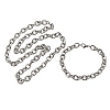304 Stainless Steel Cable Chains Bracelet & Necklace Jewelry Sets SJEW-L199-11P-4