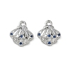 Brass Micro Pave Midnight Blue Cubic Zirconia Charms KK-P355-01A-P-1