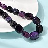 Dyed Natural Agate Cuboid Graduated Beaded Necklaces with Alloy Clasps NJEW-C113-01A-2