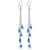 Teardrop Brass & Glass Tassel Dangle Earrings FS-WG2E167-01-5
