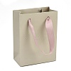 Paper Gift Tote Bags with Pink Ribbon Handles ABAG-K004-03-3