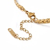 304 Stainless Steel Hollow Out Heart Link Bracelet with Cuban Link Chains for Women BJEW-P284-01G-3