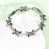 Punk 304 Stainless Steel Barbed Wire Link Chain Bracelets for Women Men BJEW-C148-02AS-3
