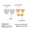 3 Pairs 304 Stainless Steel Earring Sets VB5348-1-1