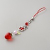 Plastic Strawberry Beads Mobile Straps HJEW-WH00056-10B-2