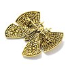 Butterfly Alloy Rhinestone Brooches for Backpack Clothes JEWB-R051-07AG-01-2