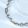 201 Stainless Steel Flat Round Link Chain Bracelets BJEW-B078-149GP-3