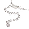 Alloy Rose Flower and Round Shell Pearl Pendant 304 Stainless Steel Cable Chain Necklaces for Women NJEW-JN05759-01-5