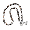 304 Stainless Steel Leopard Print Flat Snake Chain Necklaces for Women NJEW-A044-02B-P-4