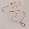 Vintage Stainless Steel & Imitation Pearl Teardrop Pendant Necklaces for Women ZZ4514-4
