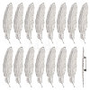 20Pcs Feather Shape Brass Brooch JEWB-CO0001-01S-1